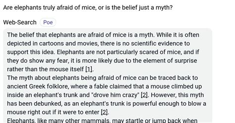 Are elephants truly afraid of mice, or is the belief just a myth? - Poe