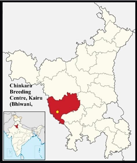 Figure 1. Map showing the location of Chinkara Breeding Centre, Kairu ...