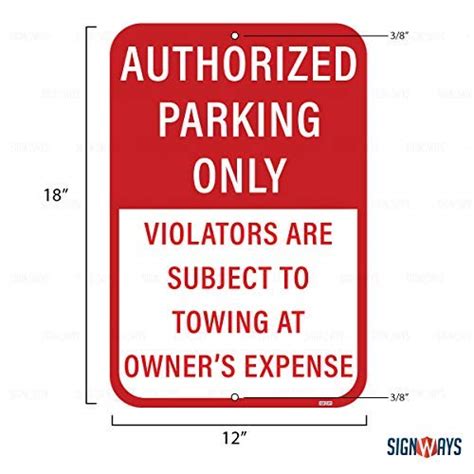 Signways, Authorized Parking Only SignHigh Quality Reflective Aluminum ...