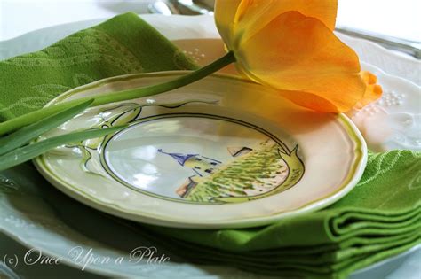 Once Upon a Plate: Tablescape ~ Green and White Spring Luncheon Table