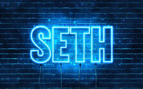 Seth with names, horizontal text, Seth name, blue neon lights, with Seth name, HD wallpaper | Peakpx