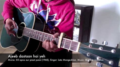 Ajeeb dastan hai ye (Finger picking on guitar) with chords - YouTube