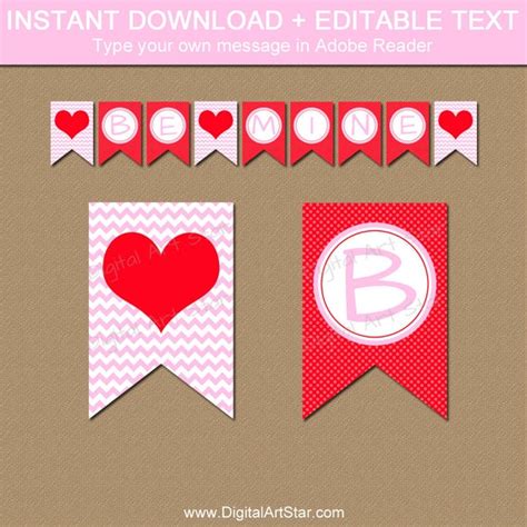 Valentines Banner Printable - Love Banner - Valentines Day Decor ...