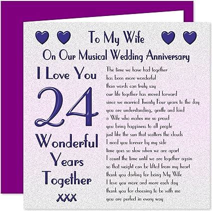 My Wife 24th Wedding Anniversary Card - On Our Musical Anniversary - 24 ...