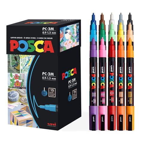 Buy 15 Posca Paint Markers, 3M Fine Posca Markers of Acrylic Paint ...