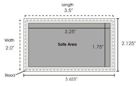 Business Card Size Chart