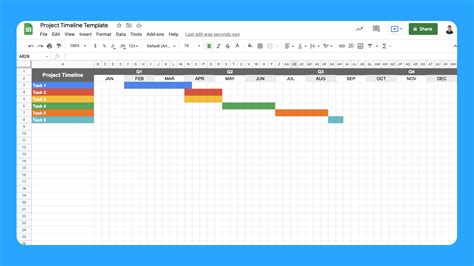 Google sheets project timeline template