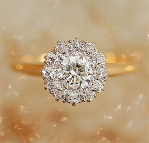 Antique Flower Cluster Diamond Engagement Ring. $4,675.00, via Etsy ...