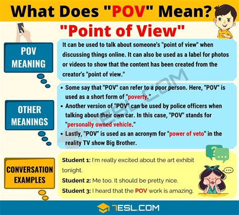 POV Meaning: What Does POV Mean? (with Examples) • 7ESL