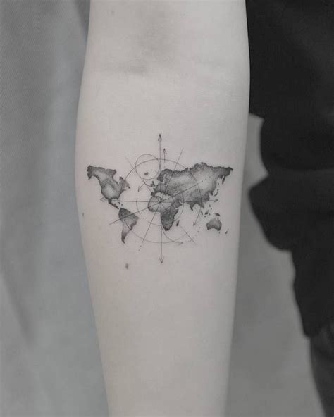 World Map Tattoo by Kane Navasard | Map tattoos, World map tattoos ...