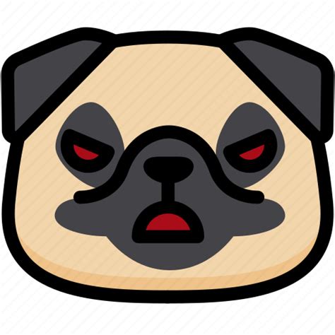 Angry, emoji, emotion, expression, face, feeling, pug icon - Download ...