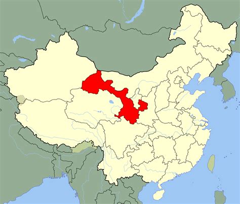 China Gansu Location Map - MapSof.net