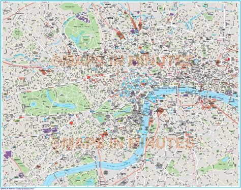 Deluxe London city map in illustrator editable vector format