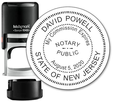 Amazon.com : Round Notary Stamp for State of New Jersey- Self Inking ...