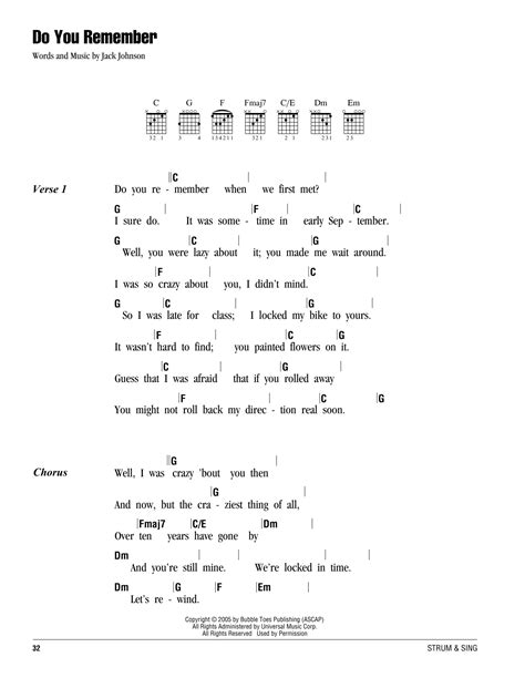 Do You Remember by Jack Johnson - Guitar Chords/Lyrics - Guitar Instructor