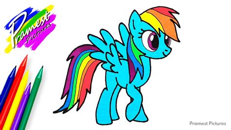 Rainbow Dash #4 | Cara Menggambar dan Mewarnai Gambar Kuda Poni untuk Anak - YouTube