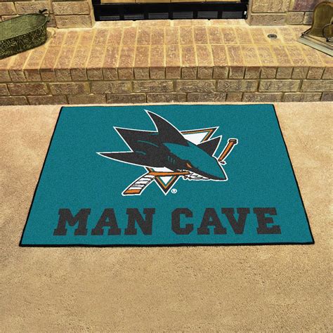FanMats® 14481 - San Jose Sharks 33.75" x 42.5" Nylon Face Man Cave All-Star Floor Mat with ...