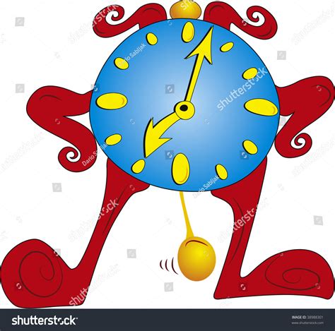 Old Standing Cartoon Character Clock Stock Vector (Royalty Free ...