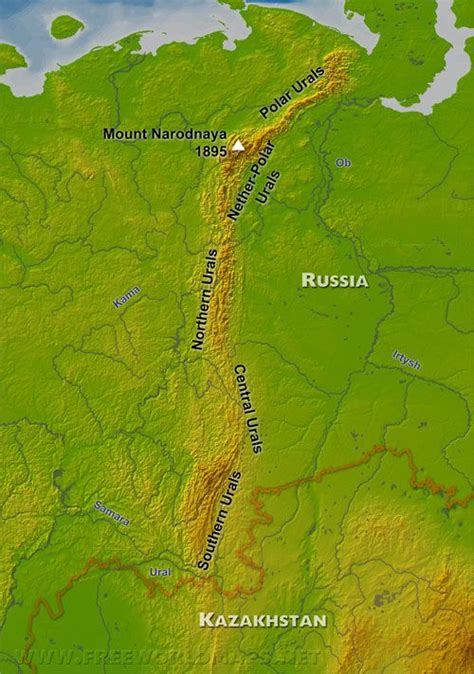 Ural Mountains map | Ural mountains, Map, Teaching geography