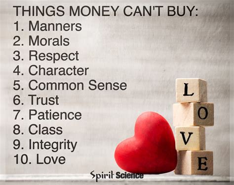 Things money Can't buy Manners, Morals, Respect, Character, Common ...