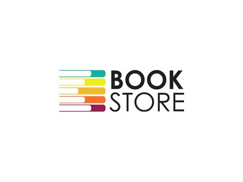 Book Store Logo with Colorful Lines