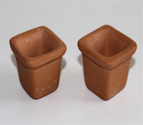 Square Terracotta Pots -Pr | The Doll House