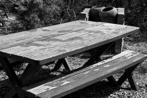 Free Images : table, black and white, wood, bench, furniture, dailyshoot, monochrome photography ...