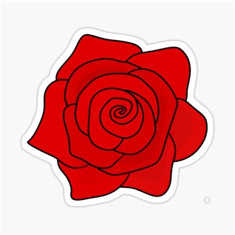 "A Red Rose Simple Drawing" Sticker for Sale by nutmegfairy | Redbubble