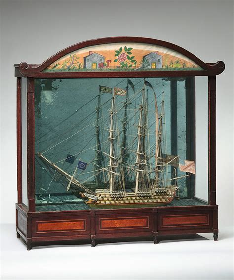 Large Ship Model Displayed in Cabinet, Pennsylvania, circa 1810-1820 – Austin T. Miller