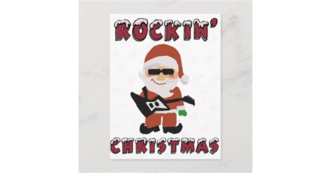 Rockin' Christmas Cool Santa Holiday Postcard | Zazzle.com