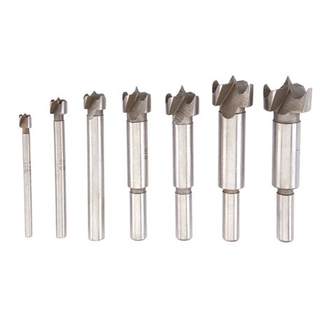 1/4 in. - 1 in. Forstner Drill Bit Set With 3/8 in. Shanks, 7 Pc ...