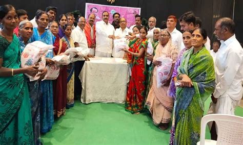 MLA Arekapudi Gandhi distributes clothes to Christians