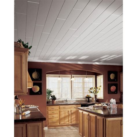 Armstrong Ceilings 84-in x 5-in WoodHaven 10-Pack Painted White Faux ...