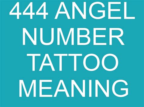 444 Angel Number Tattoo Meaning - Sptual.com