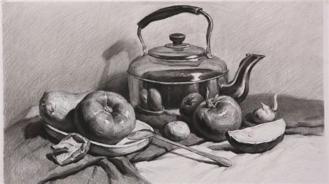 Still life in charcoal Art & Collectibles Drawing & Illustration ...