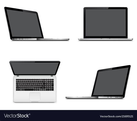 Laptops with perspective top and front view Vector Image