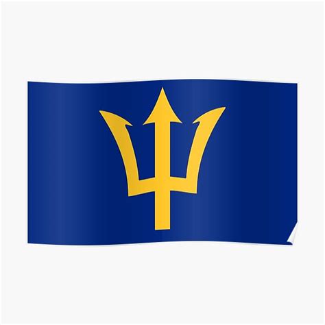 "Barbados Trident Flag" Poster by tamologie | Redbubble