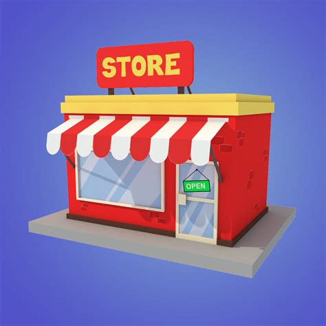 store cartoon low poly 3D model | CGTrader