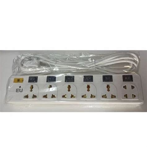 6 Socket White Power Strip at ₹ 150/piece | Electrical Power Strip in ...