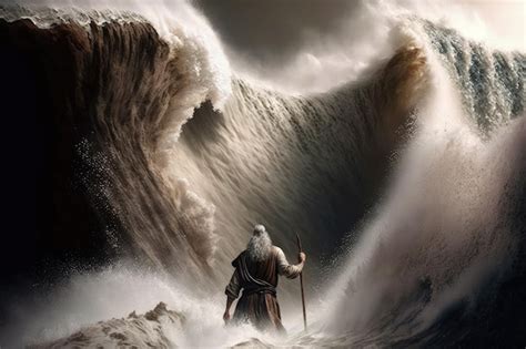 Moses Parting the Red Sea AI | Premium AI-generated image