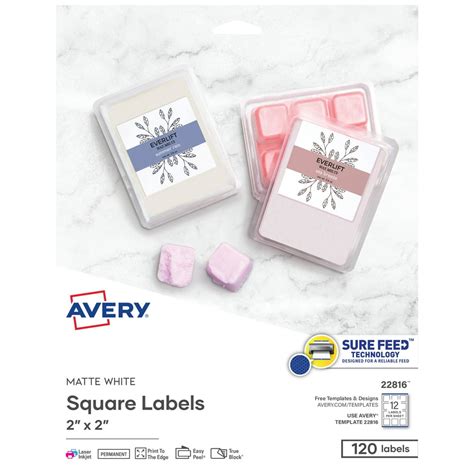 Avery 2X2 Square Labels Template 22816