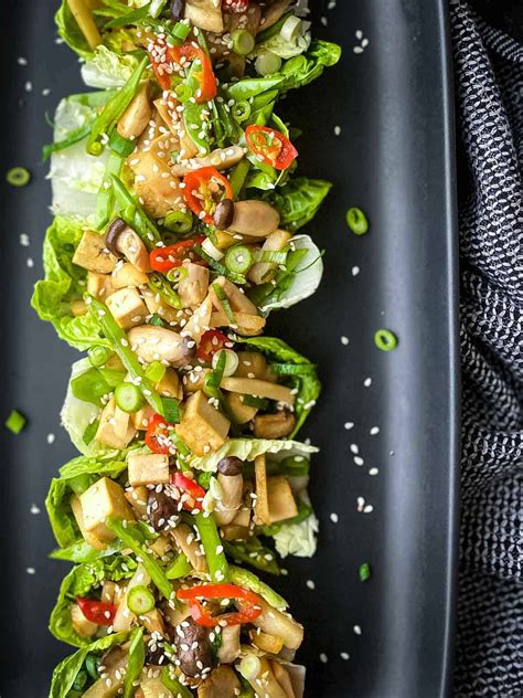 Mushroom and Water Chestnut Salad (Vegan Lettuce Wraps) - The Devil ...