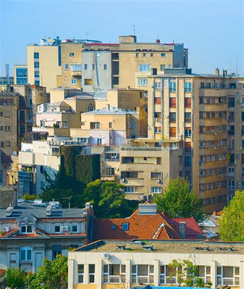 Faded Urban Architecture of City Center of Bucharest, Romania Stock Image - Image of district ...