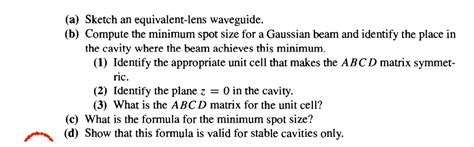 Solved 1) Consider the optical cavity shown in the | Chegg.com