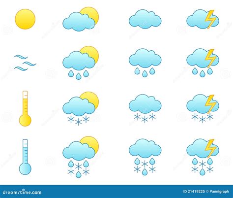 Weather Forecast Icon Set Royalty Free Stock Photo - Image: 21419225