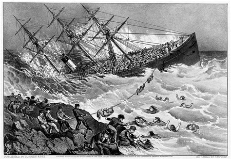 Shipwreck: Rms Atlantic Painting by Currier & Ives - Pixels