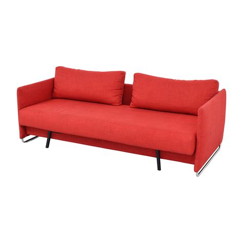 74% OFF - CB2 CB2 Tandom Red Sleeper Sofa / Sofas
