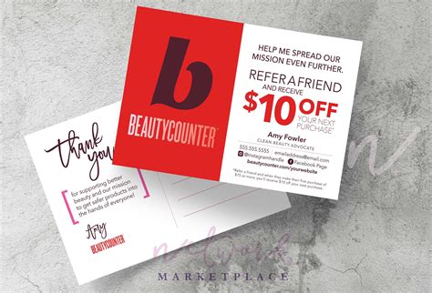 Beautycounter Referral Card Printable Double-sided - Etsy | Referral ...