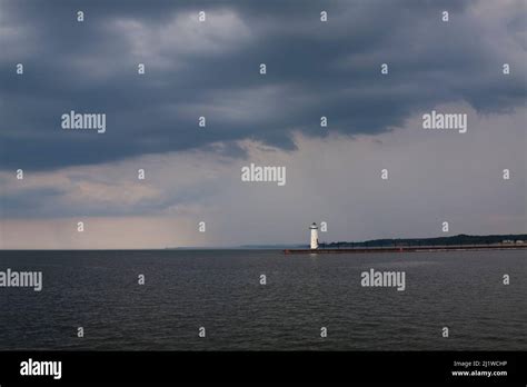 Manistee Pier Lighthouse Along Lake Michigan Stock Photo - Alamy