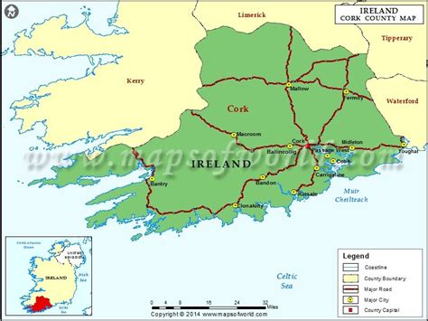 County Cork Ireland Map | Cork map, Cork, County cork ireland